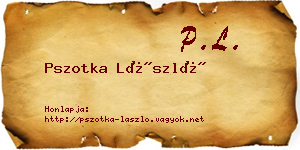 Pszotka László névjegykártya