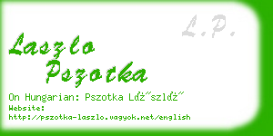 laszlo pszotka business card